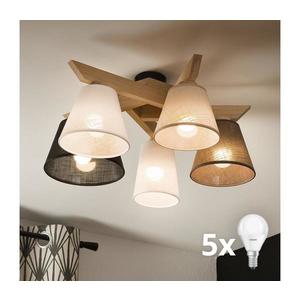 Brilagi - LED Prisadený luster ANTHONY 5xE14/40W/230V dub 8590828610847 vyobraziť