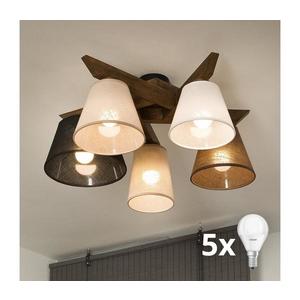 Brilagi - LED Prisadený luster ANTHONY 5xE14/40W/230V dub orech 8590828610854 vyobraziť
