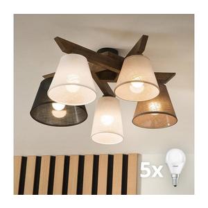 Brilagi - LED Prisadený luster ANTHONY 5xE14/40W/230V dub orech 8590828610878 vyobraziť