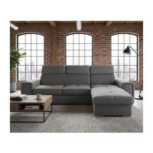 Univerzálna rohová rozkladacia sedacia súprava do tvaru L s úložným priestorom SALVADA tmavosivá 8590828037316 vyobraziť