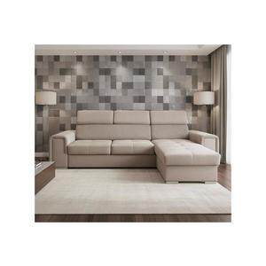 Univerzálna rohová rozkladacia sedacia súprava v tvare L s úložným priestorom SALVADA béžová 8590828037354 vyobraziť