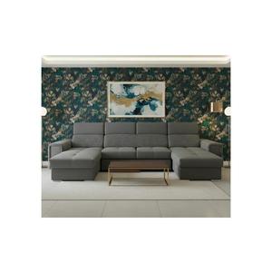 Rozkladacia sedacia súprava s univerzálnym rohom do U s úložným priestorom SALVADA tmavosivá 8590828037439 vyobraziť