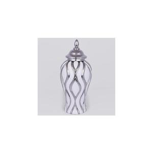 Eurolamp Keramická dóza 35x18, 5 cm strieborná/biela 752-20346 vyobraziť