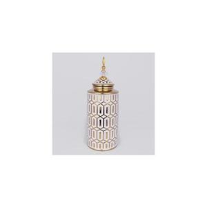 Eurolamp Keramická dóza 45, 7x16, 9 cm zlatá/biela 752-20358 vyobraziť