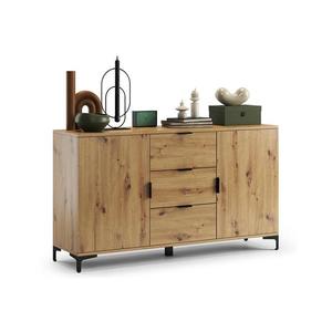 Komoda LORA dub artisan so zásuvkami a dvierkami 5903631914720 vyobraziť