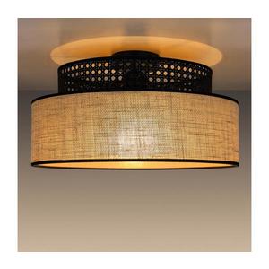 Stropné svietidlo BOHO 1xE27/60W/230V pr. 40 cm čierna/ratan 0123 vyobraziť