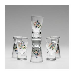 Sada 6x pohár na panáky číra s motívom kytice č. 3 vyobraziť