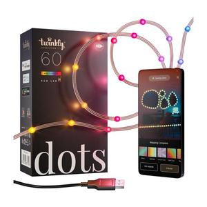 Twinkly TWD060STP-T - LED RGB stmievateľná reťaz DOTS 60xLED 7 m USB Wi-Fi TWD060STP-T vyobraziť