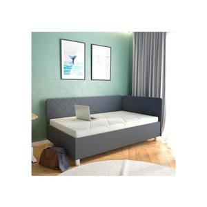 Čalúnená válenda s úložným priestorom a matracom EMILE 110x200 cm sivá FIO110x200 s matrací a dvě čela vyobraziť