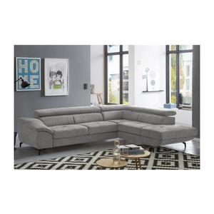 Rozkladacia rohová sedacia súprava BRESCIA do L pravá, šedá, s úložným priestoro C681662 FAMOUS 3F-OTM/BK vyobraziť