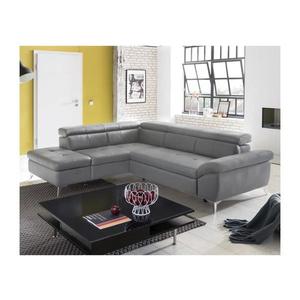 Kožená rohová sedacia súprava SALERNO II pravá, rozkladacia, šedá C096666 PEARCY II 2F-OTM/BK KLEIN vyobraziť