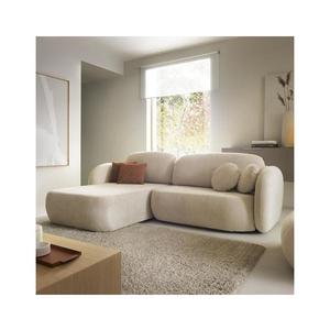 Rohová rozkladacia sedacia súprava s úložným priestorom do tvaru L OLBIA ľavá béžová 8590828985921 vyobraziť