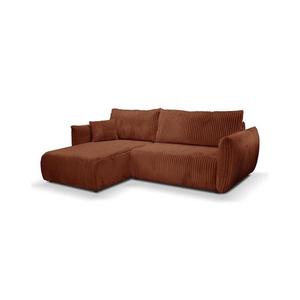 Univerzálna rozkladacia rohová sedacia súprava do tvaru L s úložným priestorom FRIDA, hnedá 8590828985617 vyobraziť