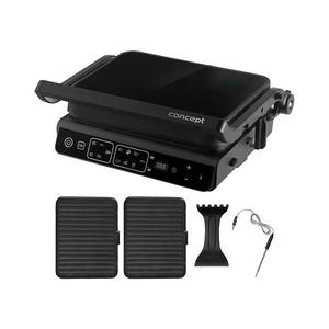 Concept ge3600 - Kontaktný gril s teplotnou sondou GLASS 2000W/230V čierny ge3600 vyobraziť