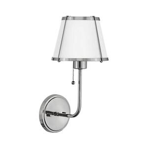 Elstead Hinkley HK-CLARKE1-PN-WH - Nástenná lampa CLARKE 1xE27/40W/230V chróm/biela HK-CLARKE1-PN-WH vyobraziť