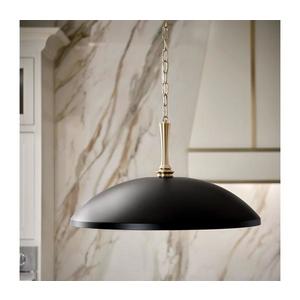 Elstead Kichler KL-DELAROSA-P-BK - Luster na reťazi DELAROSA 1xE27/60W/230V čierna/mosadz KL-DELAROSA-P-BK vyobraziť