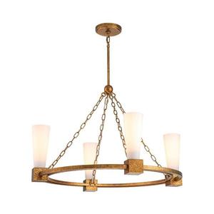 Elstead KRISTY4-DG-OPAL - Luster na tyči KRISTY 4xE27/40W/230V medený KRISTY4-DG-OPAL vyobraziť