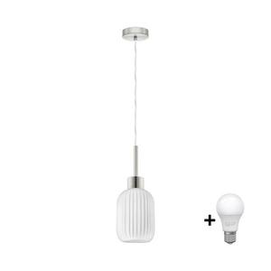 Eglo LED luster na lanku HARMA 1xE27/60W/230V pr. 14 cm matný chróm/biela 1xEG32515+1xNSLA55442 vyobraziť