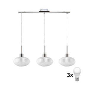 Eglo LED luster na lankách HARMA 3xE27/60W/230V matný chróm/biela 1xEG32521+3xNSLA55466 vyobraziť
