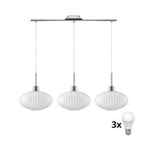 Eglo LED luster s lankom HARMA 3xE27/60W/230V matný chróm/biela 1xEG32521+3xNSLA55473 vyobraziť