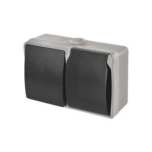 Domový spínač č. 6 so zásuvkou 250V/16A IP44 sivý A1397.4 vyobraziť