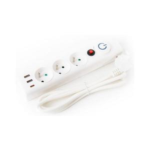 Predlžovací kábel 3Z Typ E + 2xUSB-A + 1xUSB-C, 1, 5 m s vypínačom FL3F15WUSB vyobraziť