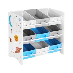 Detský regál s látkovými boxmi ANET modro-biely GKR33WT vyobraziť