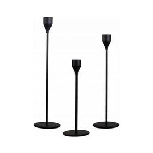 Estilo Home Sada 3 ks čiernych svietnikov 5905623250823 vyobraziť