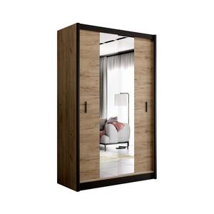 Šatní skriňa MIRO 150x215 cm dub craft/čierna so zrkadlom CRAFT 150 Craft/Czarny vyobraziť