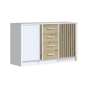 Komoda TAYLER biela/dub craft Komoda 2D4S LADDER Biały/Craft vyobraziť