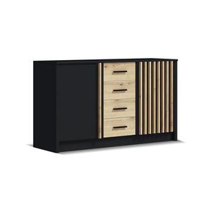 Komoda TAYLER čierna/dub craft Komoda 2D4S LADDER Czarny/Craft vyobraziť