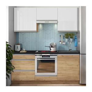 Kuchynská linka MARINA 180 cm, dub craft/lesklá biela Brick Light 180 vyobraziť