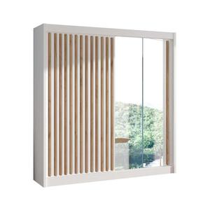 Šatníková skriňa so zrkadlom SANTINO 203x215 cm biela/dub craft LADDER 203 Biały/Lamele Dąb craft vyobraziť