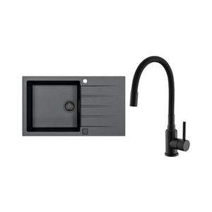 ALVEUS SETA23232 - Kuchynský drez CADIT+drezová batéria MINTAS 34cm granit/čierna SETA23232 vyobraziť