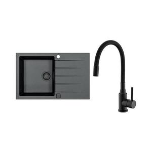 ALVEUS SETA23231 - Kuchynský drez CADIT+drezová batéria MINTAS 34cm granit/čierna SETA23231 vyobraziť