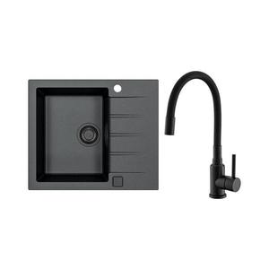 ALVEUS SETA23230 - Kuchynský drez CADIT+drezová batéria MINTAS 34cm granit/čierna SETA23230 vyobraziť