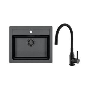 ALVEUS SETA23228 - Kuchynský drez ATROX+drezová batéria MINTAS 34cm granit/čierna SETA23228 vyobraziť