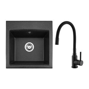 ALVEUS SETA23193 - Kuchynský drez ATROX+drezová batéria MINTAS 34cm granit/čierna SETA23193 vyobraziť