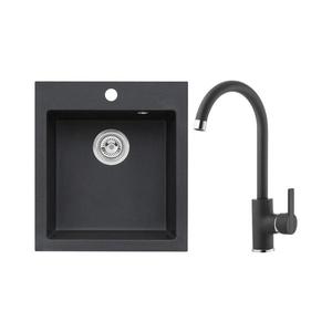 ALVEUS SETA737 - Kuchynský drez CORTINA + drezová batéria TONIA granit/čierna SETA737 vyobraziť
