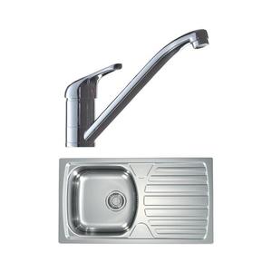 ALVEUS SETA259 - Kuhinjsko pomivalno korito BASIC + kuhinjska mešalna pipa RIVIERA 14, 8 cm saten/krom SETA259 vyobraziť