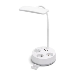 B.V. - LED Stmievateľná stolná lampa so zásuvkami a USB LED/4, 6W/230V biela B1031143K vyobraziť