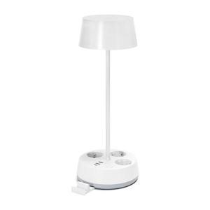 B.V. - LED stmievateľná stolová lampa s integrovanou zásuvkou a USB LED/4, 6W/230V biela B1031143I vyobraziť
