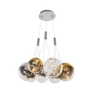 LED luster na lanku ENNA 9xG9/5W/230V 3000K dymová/zlatá 414LRC1473 vyobraziť