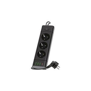 Rozbočovacia zásuvka s vypínačom LINEA PRO 3x230 V + 3x USB-A + 1x USB-C, SCHUKO, 1, 5 m, čierna 004205 vyobraziť