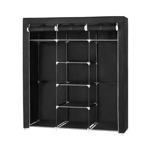 Úložná textilná skriňa s policami a vešiakovou tyčou MATIS 150x175 cm čierna RYG12B vyobraziť