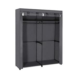 Úložná textilná skriňa s policami a šatníkovou tyčou MATIS 140x174 cm sivá RYG02GY vyobraziť