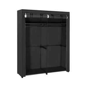 Textilná úložná skriňa s policami a vešiakovou tyčou MATIS 140x174 cm čierna RYG02BK vyobraziť