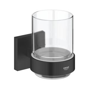 GROHE 410972430 - Čierny sklenený pohár s držiakom START CUBE 410972430 vyobraziť