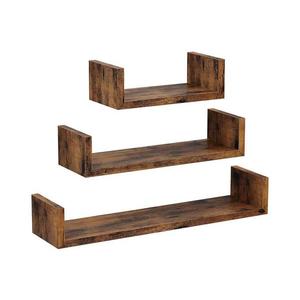 Sada 3 ks nástenných políc SHELFY hnedá LWS066T01 vyobraziť