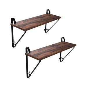 Sada 2x nástenných políc SHELFY hnedá/čierna LCR01BX vyobraziť